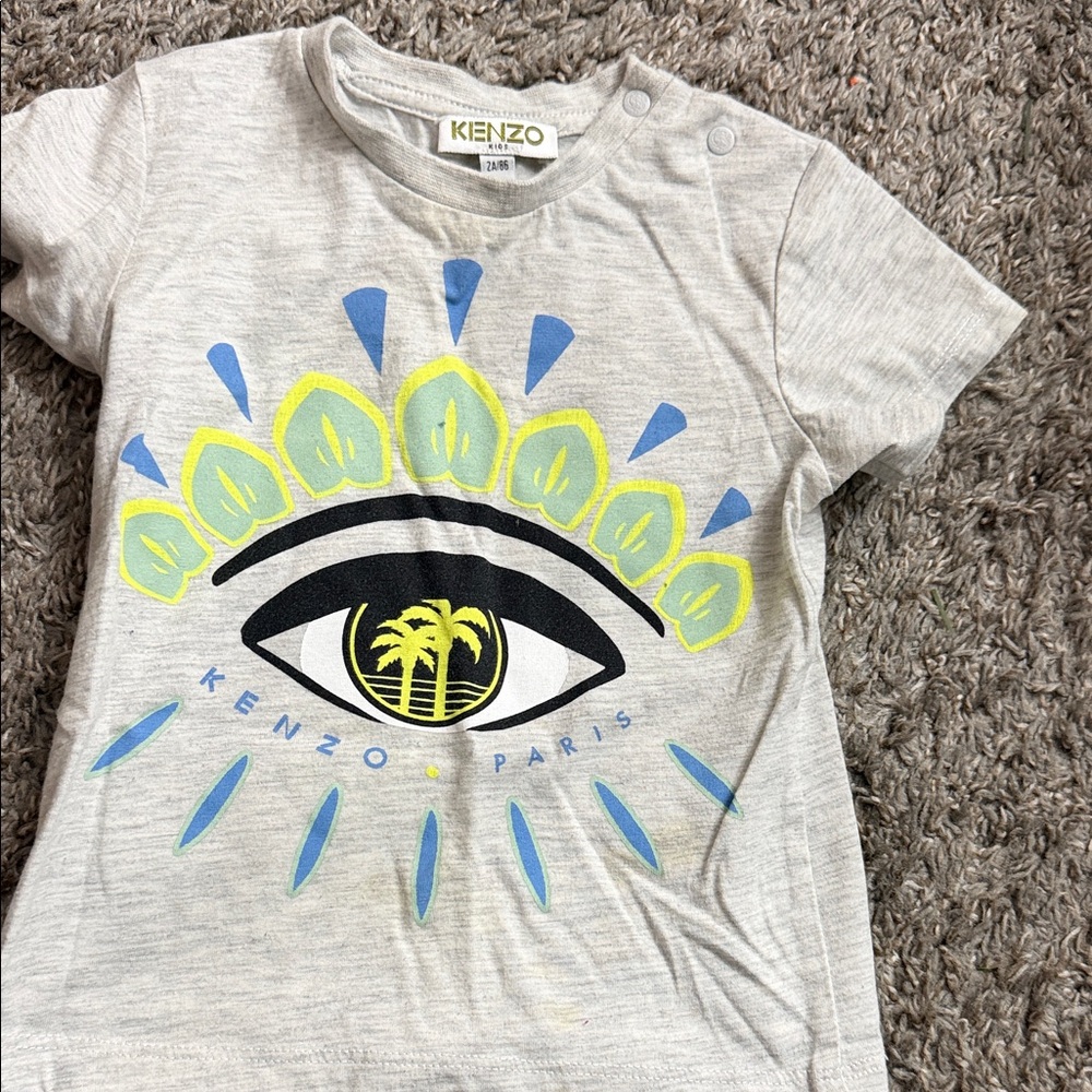 Kenzo Kids Light Gray Eye Graphic T-Shirt